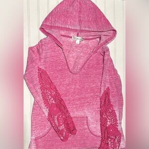 Decree Women’s Shirt Size L‎ Pink Hooded Long Sleeve Knit Pullover Casual Party